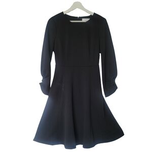 NWT Lark & Ro Solid Black Midi Dress Size 6